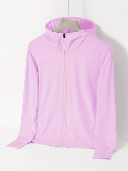 Women'S Lightweight Summer Protection Swimsuit Jacket with Front Zipper - Breathable & Stretchy Fabric, Ideal for Beach, Pool, and Fishing