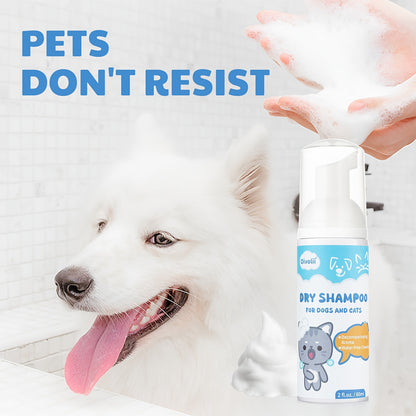 Pet Dry Cleaning Hair Care Water - 2oz - No-Rinse Shampoo for Cats, No-Rinse Pet Shampoo, Cleansing Mousse, Suitable for Pet Cats, Pet Dogs, and Other Cleaning Products
