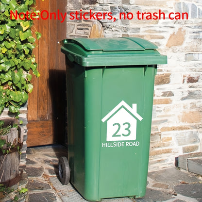 1/2/3/4/5pcs Personalized Custom Bin Number Stickers with  House Number & Street Name Decal for Easy Identification