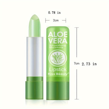 Aloe Vera Thermochromic Lipstick, Healthy and Moisturizing Color-Changing Lip Balm, Fade-Resistant