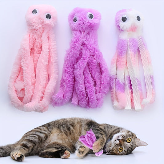 Cat Toy Cute Octopus Shaped Plush Toy Bite-Resistant Grinding Teeth Interactive Play Pet Supplies