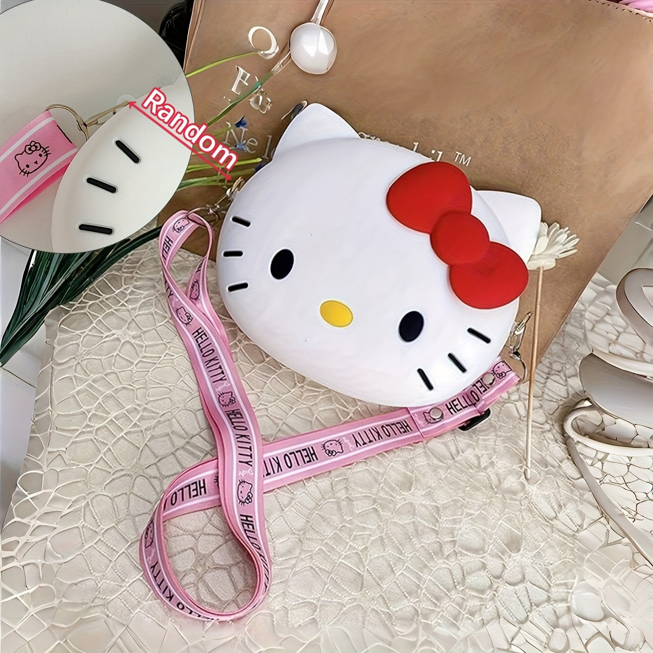 1pc of The New Hello Kitty & Family Cartoon Pouch, a Compact And Lightweight Storage Bag for Small Items, Featuring Cute Cartoon Designs, Convenient for Daily Outings