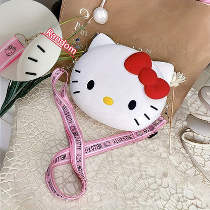 1pc of The New Hello Kitty & Family Cartoon Pouch, a Compact And Lightweight Storage Bag for Small Items, Featuring Cute Cartoon Designs, Convenient for Daily Outings