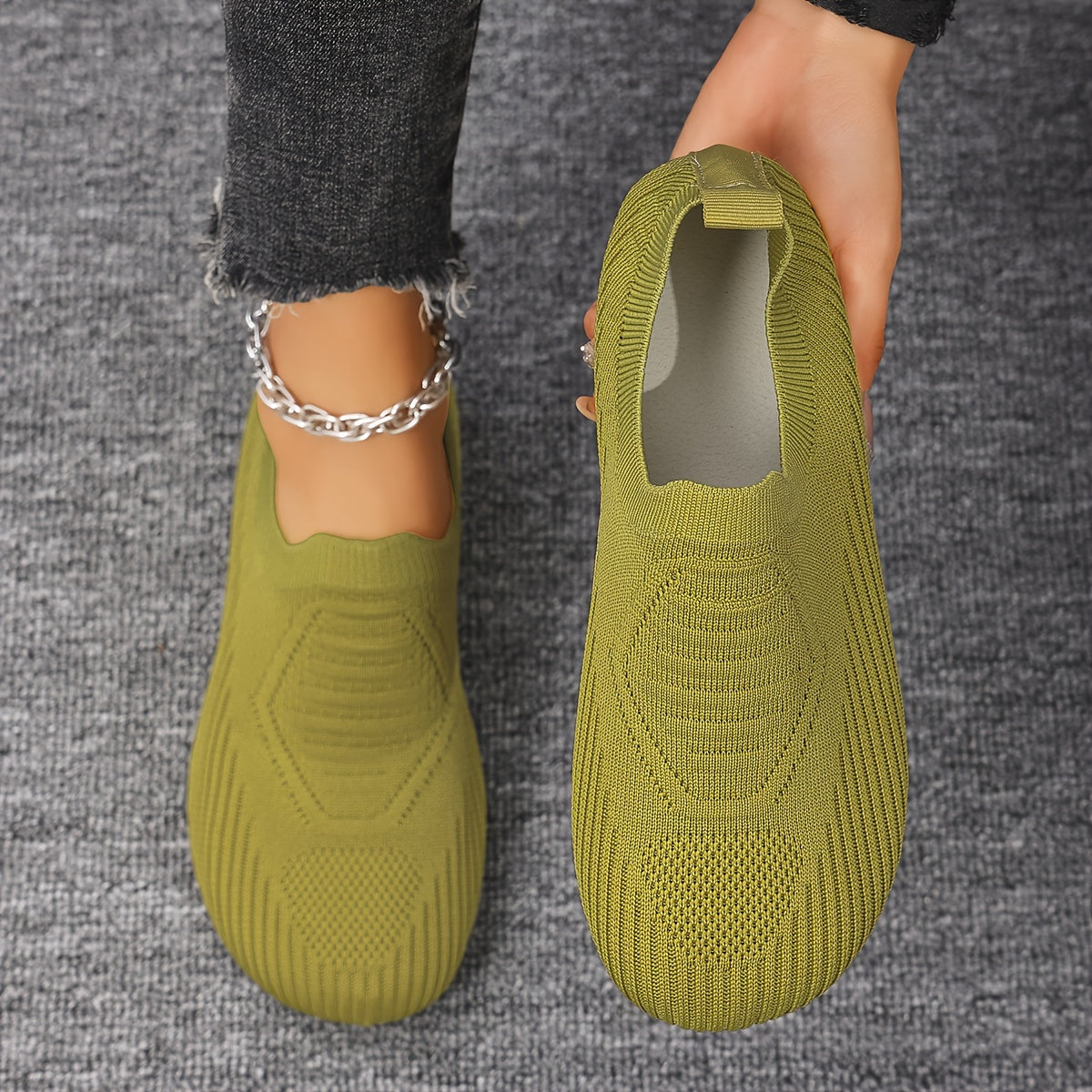 Women's Round-Toe Woven Flat Shoes, Casual, Outdoor, Soft-Sole Flat Shoes, Women Shoes