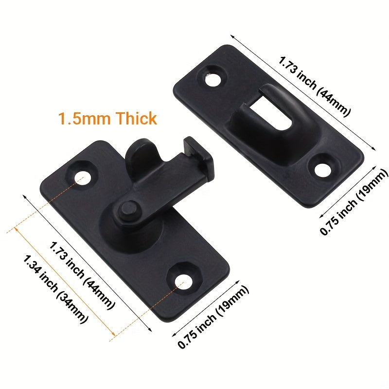 304 Stainless Steel Door Lock  90 Degree Right Angle Door  Door Gate Slide  Lock, Home Safety Door Lock Hasp Locking  Bolt Cam, for Sliding Doors/ Window /Closet /Barn/ Garden/ Fences