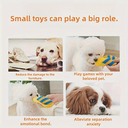 [Interactive Squeaky Slippers] Interactive Squeaky Slippers Dog Toy | Durable Soft Material, Vibrant Colors & Patterns, Safe for All Breeds, Training & Playtime Essentials, Pet Entertainment