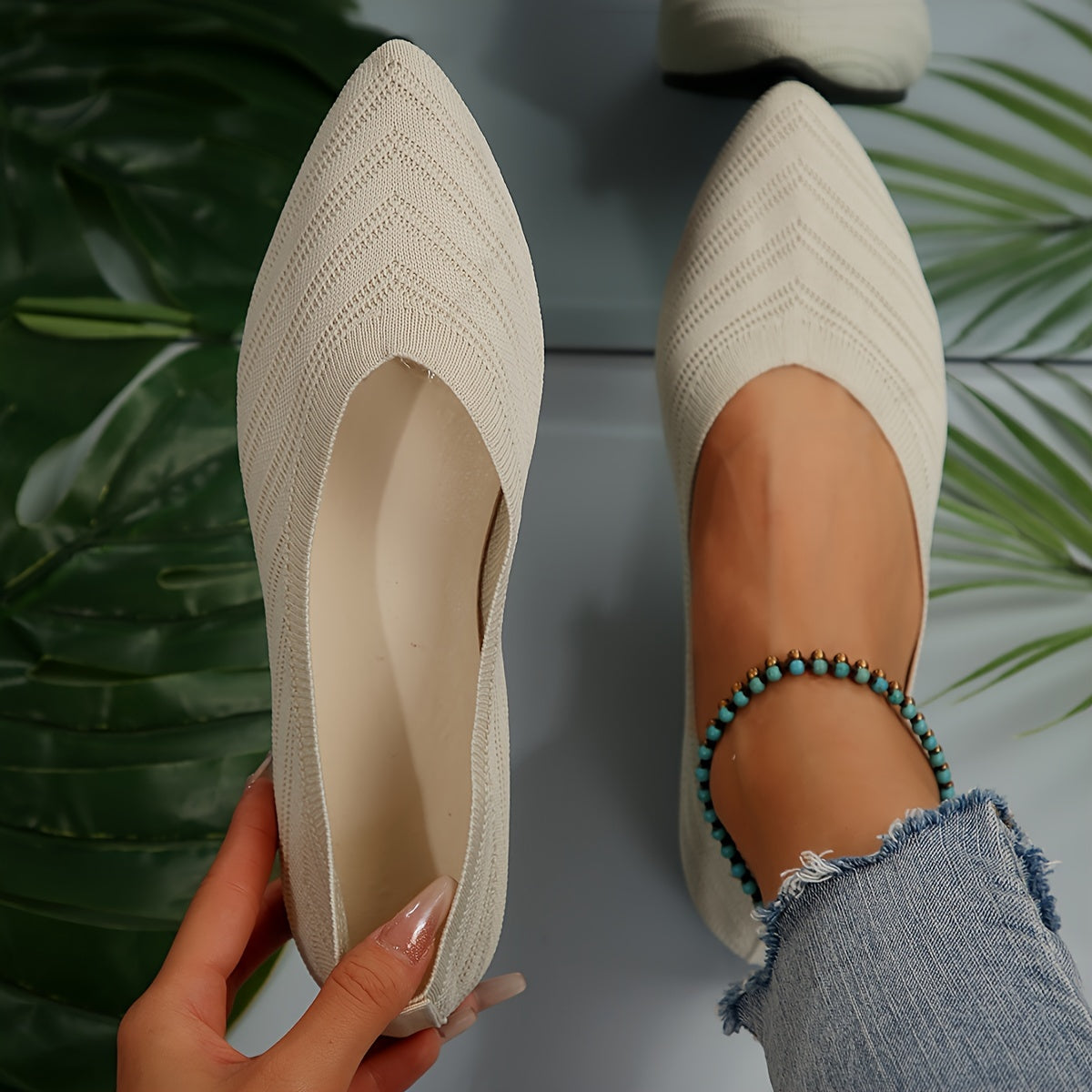 Cross-Border Women'S Fashionable Casual Pointed Flats, Women Shoes