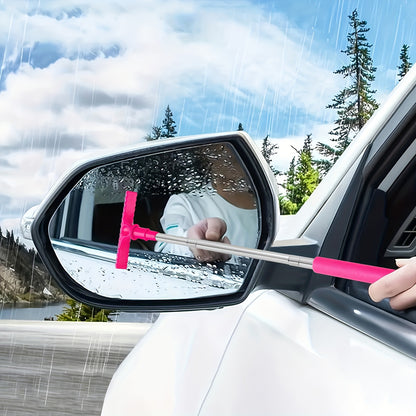 1pc Portable Water Scraper for Rearview Mirror with Sponge Cleaner and Extendable Window Cleaning Brush