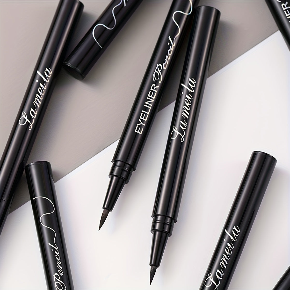 3pcs Quick Dry Black Liquid Eyeliner Pens - Ultra-Fine Tip, Smudge-Proof, Waterproof & Sweatproof, Long-Lasting Makeup Hold, Perfect for Beginners, Festivals & Gifts