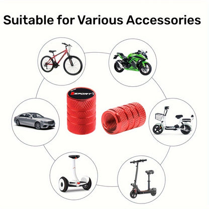 4pcs Aluminum Alloy Car Tire Valve Caps/Durable Automotive for Toyota/Honda/Mazda/Mitsubishi/Jeep/MG