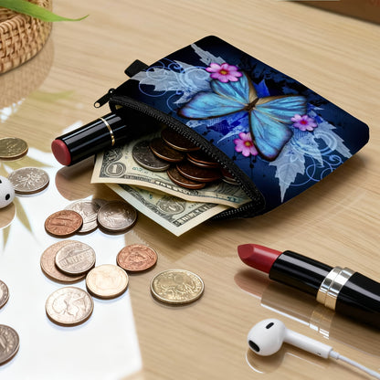 [Butterfly Print Handbag] Butterfly Print Handbag - Cute Zipper Coin Purse with Key Card Holder, Compact Wallet for Travel, Everyday Use - ( & )