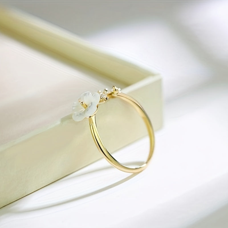 [New Year's Gift for Women Mom] Creative Flower Leaf Ring, Trendy Party Jewelry, Christmas Halloween Gift, New Year's Gift, Valentine's Day Gift For Women Mom Family Friends