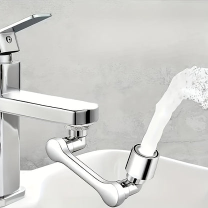 1pc 1080° Swivel Bathroom Faucet Nozzle, Silvery Design, Water-Saving, Suitable for Kitchen Faucet Extender, Washbasin Robotic Arm, Home Renovation Accessory, Fits RV Bathroom Faucet