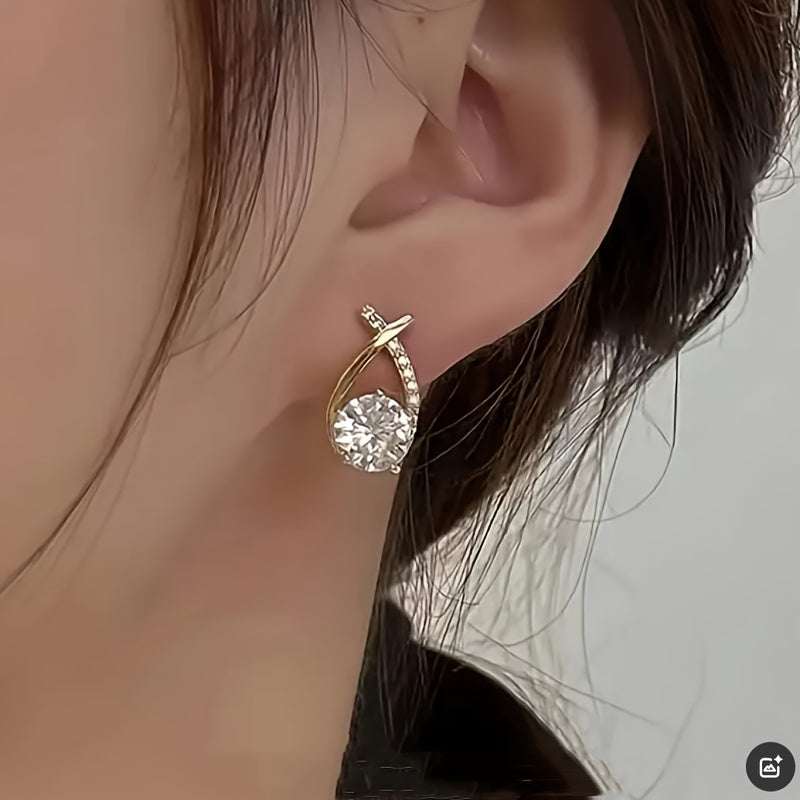 A Pair of Cross-shaped Design Stud Earrings, Versatile for Daily Wear. Simple, Elegant, Cute, and Noble Ear Accessories Suitable for Daily Commutes, Outings, Travel, and Holiday Celebrations