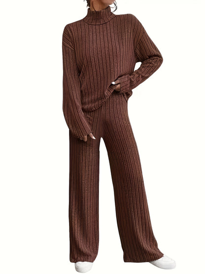 Long Sleeve Wide Leg Pants Set