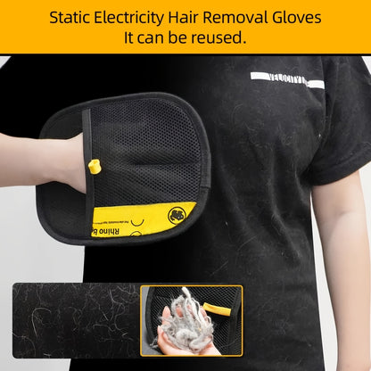 Pet hair removal gloves, cat hair cleaner, cat hair removal tool, cat grooming gloves, hair removal brush, lint remover, double-sided dog hair brush.