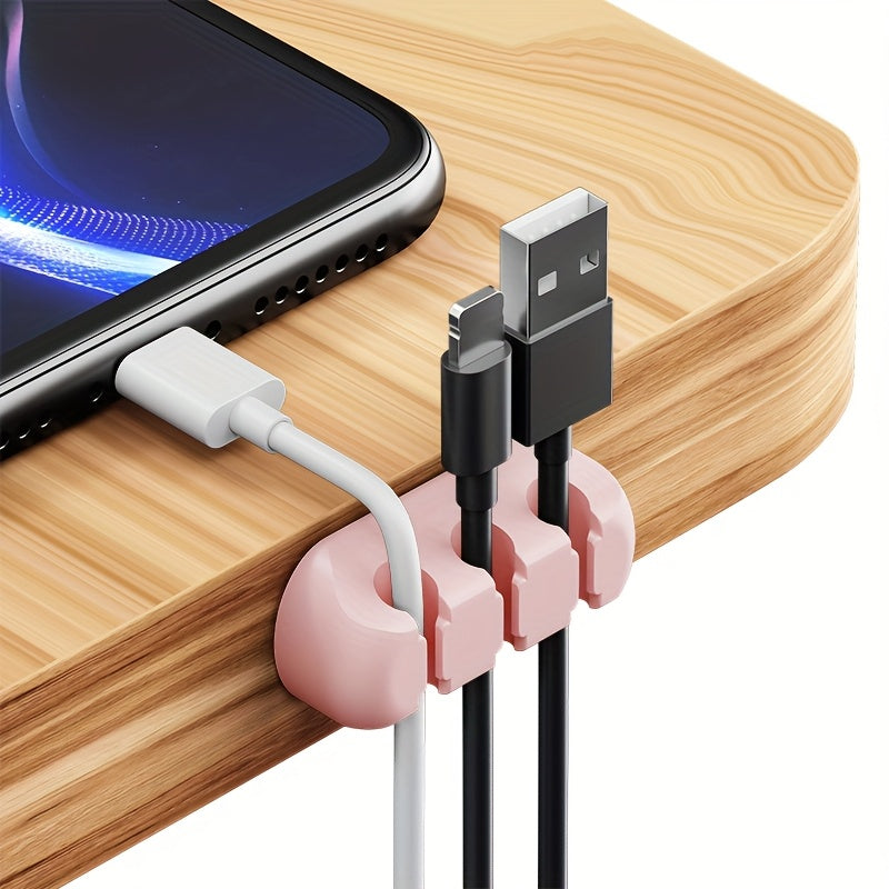 Strong Self-Adhesive Silicone Cable Organizers with 7, 5, And 3 Slots for Managing Cables, Featuring Cable Holders And Storage Boxes to Keep Your Wires Neat And Tidy!