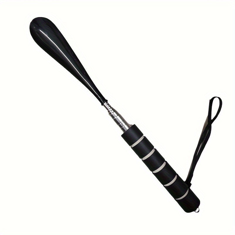 Stainless Steel Telescopic Shoe Horn, Extendable Long Handle Shoehorn with Non-Slip Grip, Adjustable Length, Portable Design with Lanyard, Easy Footwear Assistance Tool