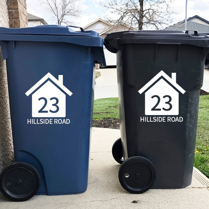 1/2/3/4/5pcs Personalized Custom Bin Number Stickers with  House Number & Street Name Decal for Easy Identification