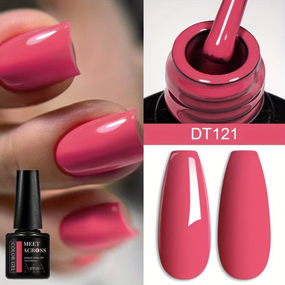 [Rich Wine Red Gel Nail Polish] 1 Container MEET ACROSS Rich Wine Red Gel Nail Polish - /LED Lamp Curable, -Lasting, Color for DIY Nail Art Suitable for Home & Salon Use, Glossy Gel Polish for /LED Lamp Users