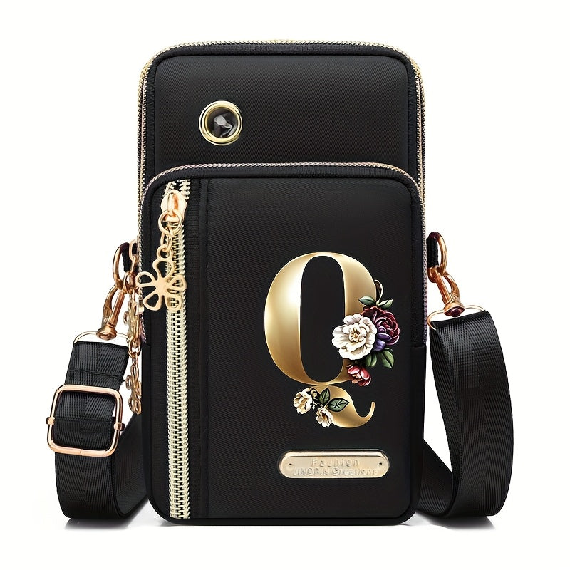 Flower Ben Letter Z Print Fashion Casual Shoulder Bag Crossbody Bag Coin Purse New Nylon Cloth New Mobile Phone Shoulder Bag Bag Women'S Bag