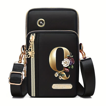 Flower Ben Letter Z Print Fashion Casual Shoulder Bag Crossbody Bag Coin Purse New Nylon Cloth New Mobile Phone Shoulder Bag Bag Women'S Bag