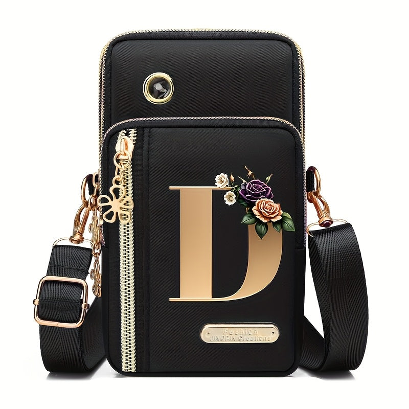 Flower Ben Letter Z Print Fashion Casual Shoulder Bag Crossbody Bag Coin Purse New Nylon Cloth New Mobile Phone Shoulder Bag Bag Women'S Bag
