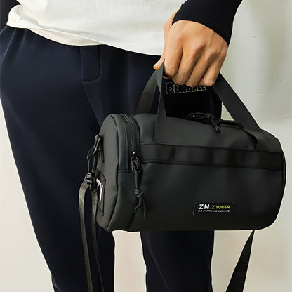 Men'S Casual Crossbody Bag, Single Shoulder Bag, Gym Bag, Courier Bag, Portable Shoulder Bag, Phone Bag, Small Items Pouch, Black Mini Backpack Suitable for Carrying Phone, Keys, Coins, And Small Items, Ideal for Fitness, Travel, Walking, Shopping