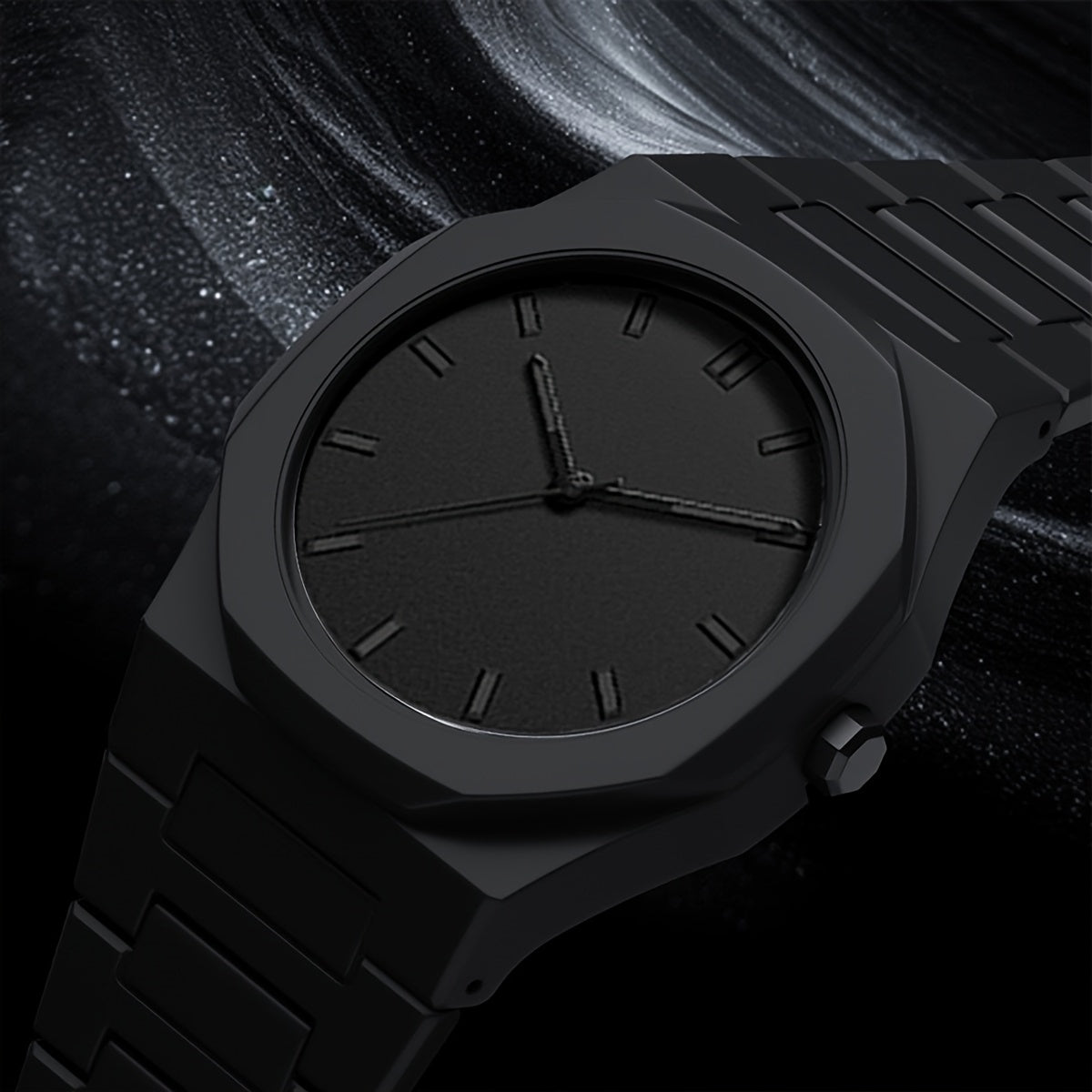 [Affordable Luxury Watch] 1pc Minimalist Modern Black Quartz Watch - Men's Women's Adjustable Strap, Everyday Casual & Formal Wear, Perfect Gift for Birthdays, Graduation, Couples - Affordable Luxury Watch for Him/Her, Back to, Creative Design