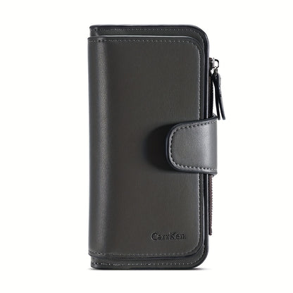 Multi Card Slots Retro Minimalist Short Wallet, Solid Color Clutch Credit Card Case
