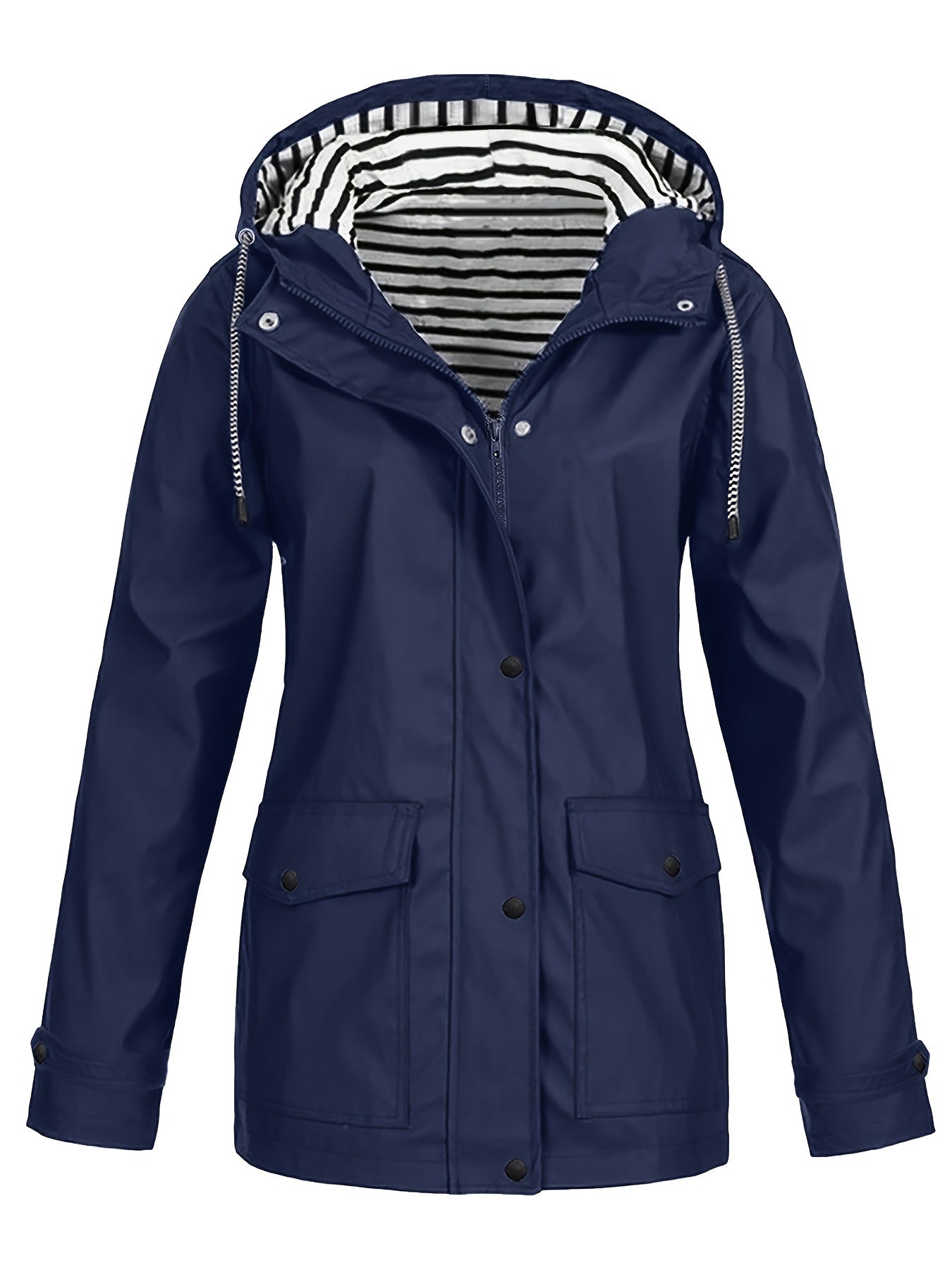Women'S Hooded Long Sleeve Solid Color Casual Jacket | Fashionable and Versatile with and Pockets