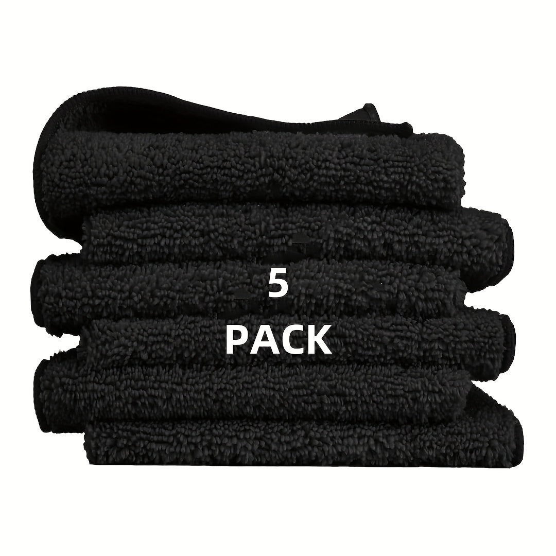 [Microfiber Cleaning Cloths] Super Soft Microfiber Cleaning Cloths - Lightweight, Square, Black, Perfect for Car Detailing And Household Use in The Kitchen, Bathroom, Bedroom, And Living Room