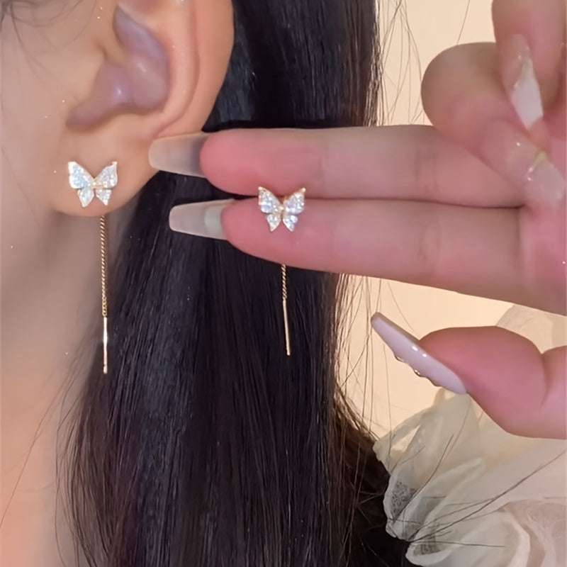 [Creative Butterfly Earrings] Creative Fashionable Butterfly Earrings | Daily Decoration Accessories, Holiday Wedding Party Anniversary Valentine's Day Gift for Teenager