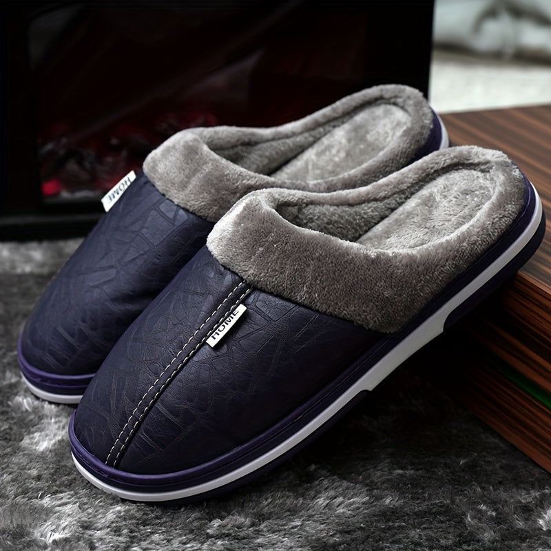 FXAI Men's Big & Tall Slippers - Winter Warm Indoor House with Non-Slip  Sole, Soft Cushioned Booties for Cold Floors, & Disability-Friendly (Easy Slip-On Design) - Autumn/Winter Footwear
