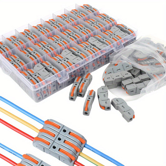 Compact Wire Connector Lever Connector Nut, Electrical Connector for Any Circuit Inline Splice with Terminal Block 28-12 AWG 20/40/50pcs