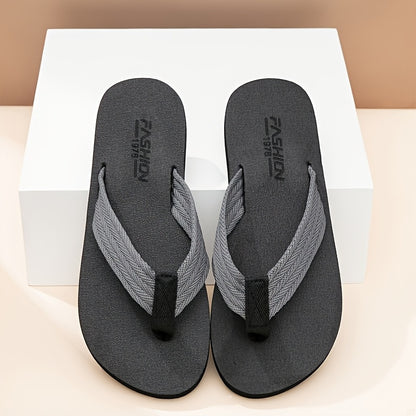 [Soft Flip Flops] Super Soft Men's Flip Flops | Non-Slip Thick EVA Sole Beach Sandals with Black & Orange Accents, Lightweight Durable Casual Slippers for Outdoor, Hiking, Camping, Bathroom & Home Use, Anti-Odor Fabric