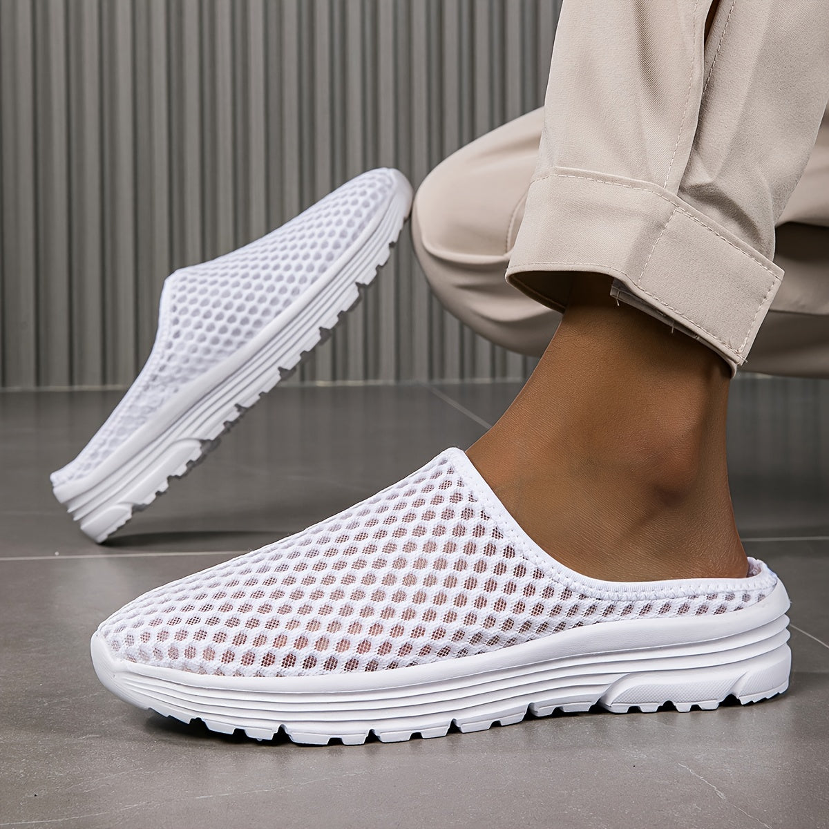 Lightweight Breathable Summer Slip-On Casual Shoes with a Closed Toe Design for Easy Wear., Women Shoes, Sneakers
