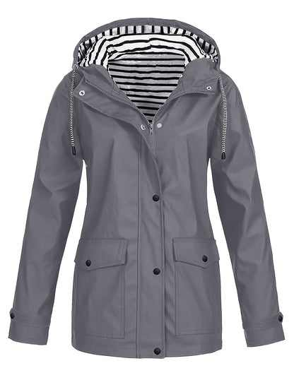 Women'S Hooded Long Sleeve Solid Color Casual Jacket | Fashionable and Versatile with and Pockets
