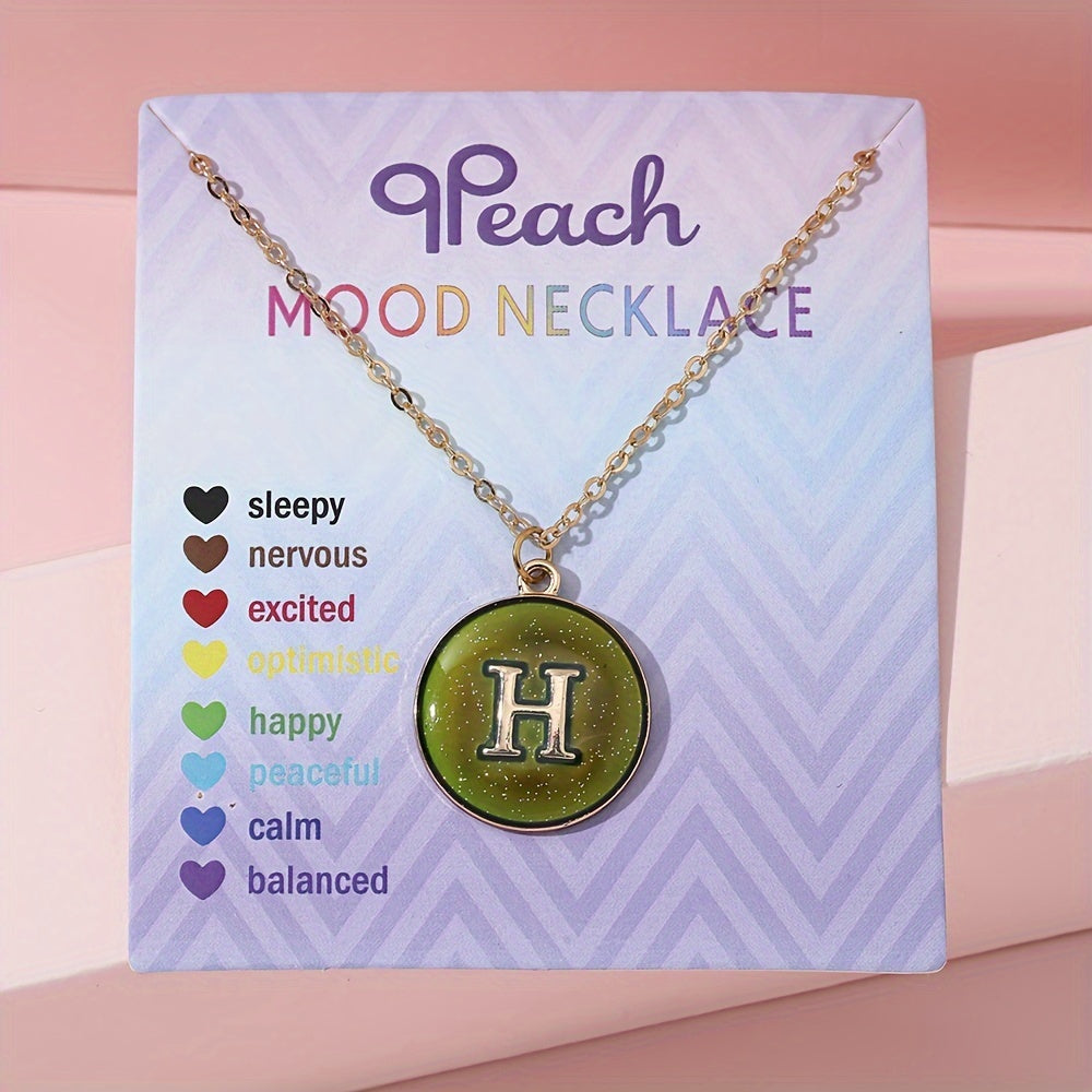 1pc of Temperature-Sensitive Color-Changing Letter Pendant Novelty Oil Drop Necklace (Color Changes with Temperature)