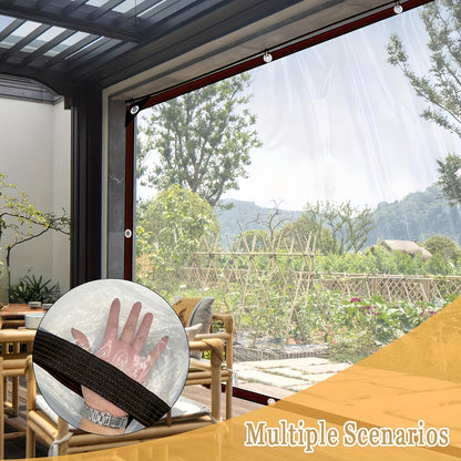 1pc Transparent Rainproof and Windproof Tarpaulin with Seal Ring, Outdoor Garden Transparent Rainproof Cover Windproof, Suitable for Garden and Chicken Coop Awning Plant Camping