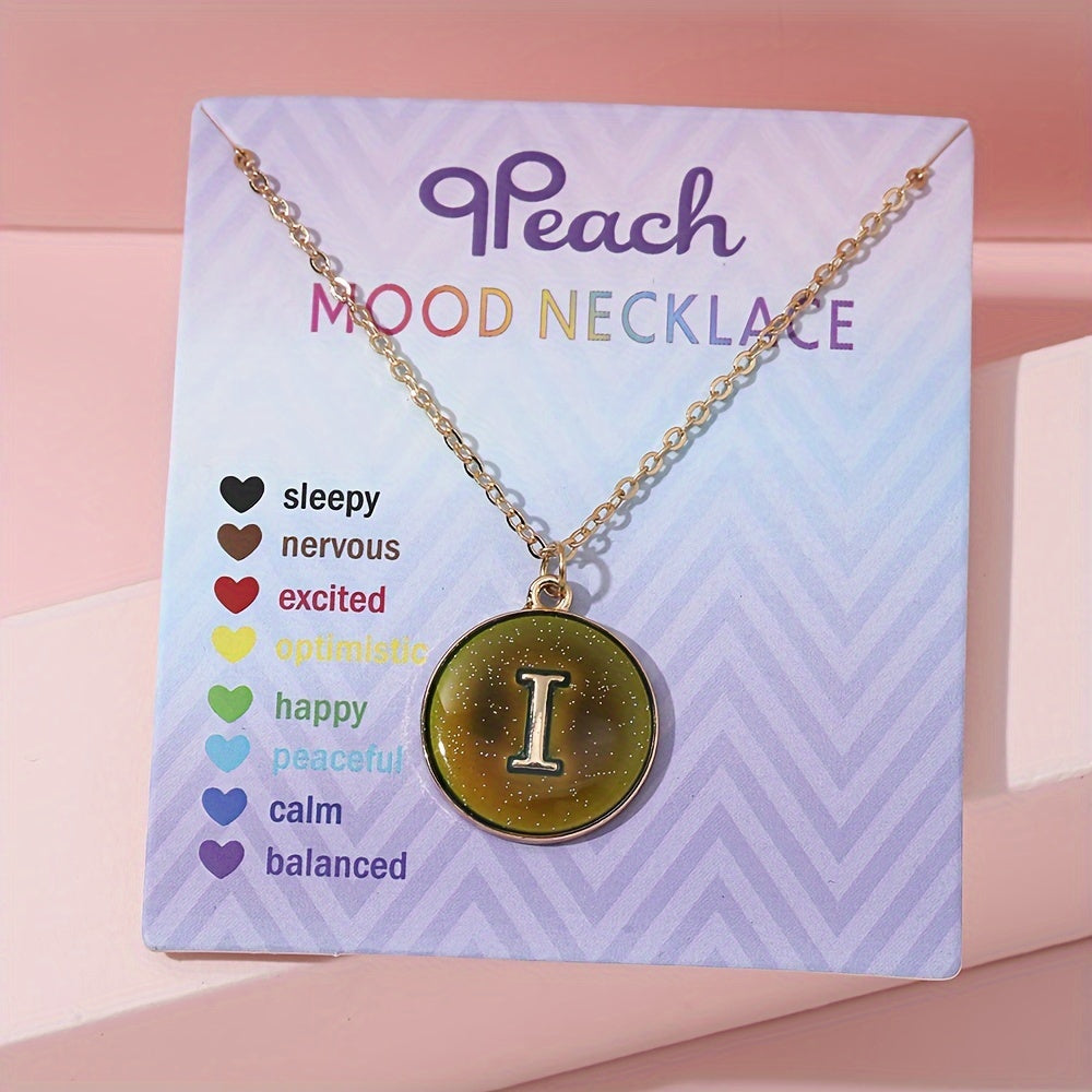 1pc of Temperature-Sensitive Color-Changing Letter Pendant Novelty Oil Drop Necklace (Color Changes with Temperature)