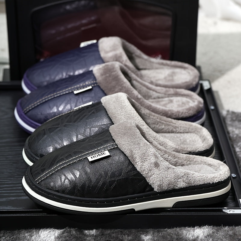 Men'S Oversized Plush Slippers, Soft And Warm Indoor Home Shoes, Winter Couple Slippers Suitable for Both Men And Women, Perfect for The Balcony in Winter