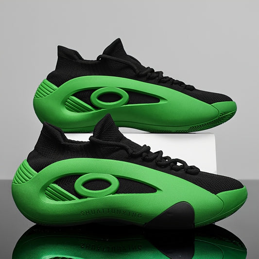 Men's Lightweight Breathable Slip-On Sneakers - Low-Top Casual Shoes with Cushioned PVC Sole, White/Black/Red Accents for Gym, Jogging & Casual Attire, Sleek Sporty Design, Comfortable Fit