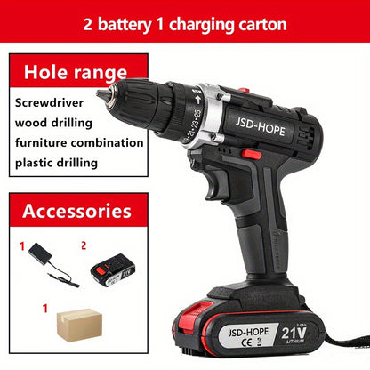 Electric Drill for Home Use, Featuring a Lithium Battery, Multifunctional Impact Drill, And Electric Screwdriver