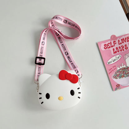 1pc of The New Hello Kitty & Family Cartoon Pouch, a Compact And Lightweight Storage Bag for Small Items, Featuring Cute Cartoon Designs, Convenient for Daily Outings