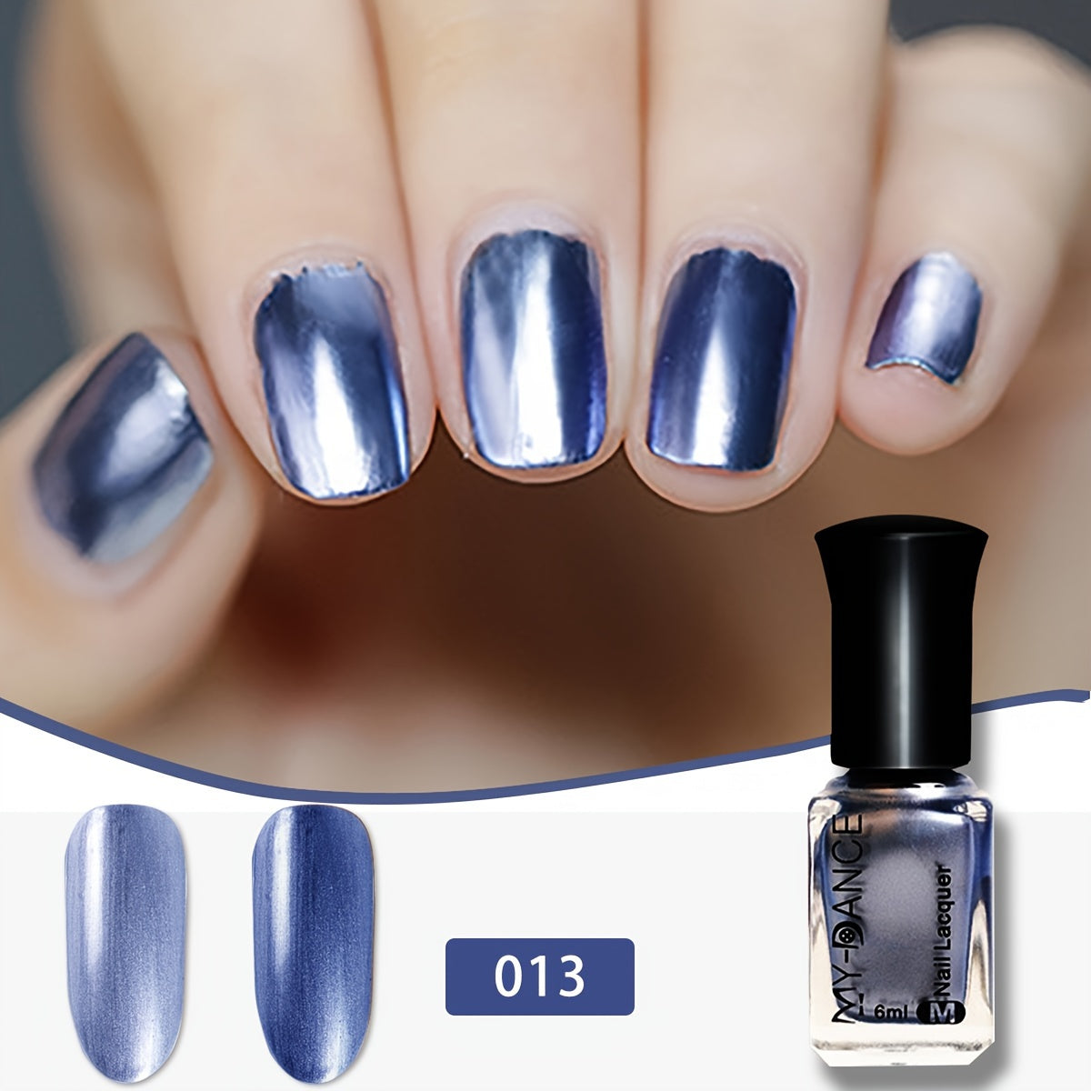 New Mirror Effect Nail Polish, 1pc, Women's Metallic Texture Nail Art, Quick-Drying, Long-Lasting,, No /LED Lamp Needed