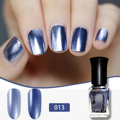New Mirror Effect Nail Polish, 1pc, Women's Metallic Texture Nail Art, Quick-Drying, Long-Lasting,, No /LED Lamp Needed