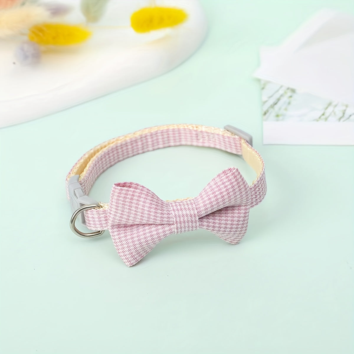 [Holiday Cat Collar] 1pc Adjustable Plaid Cat Collar with Bow Tie | Perfect for Holiday Dress Up and Everyday Wear