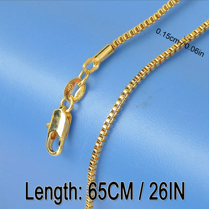 1Pc 18K Golden Plated Neck Chain DIY Collections Supplies Pendant Necklace Jewelry Handmade Accessories Christmas Gift