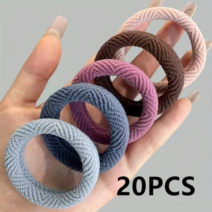 [High Elastic Hair Rope] High Elastic Hair Rope | Bold Milk Coffee Color Thick Seamless Ponytail Rope Rubber Band
